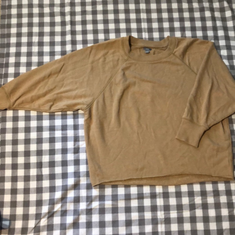 Aerie brown raw hem sweatshirt